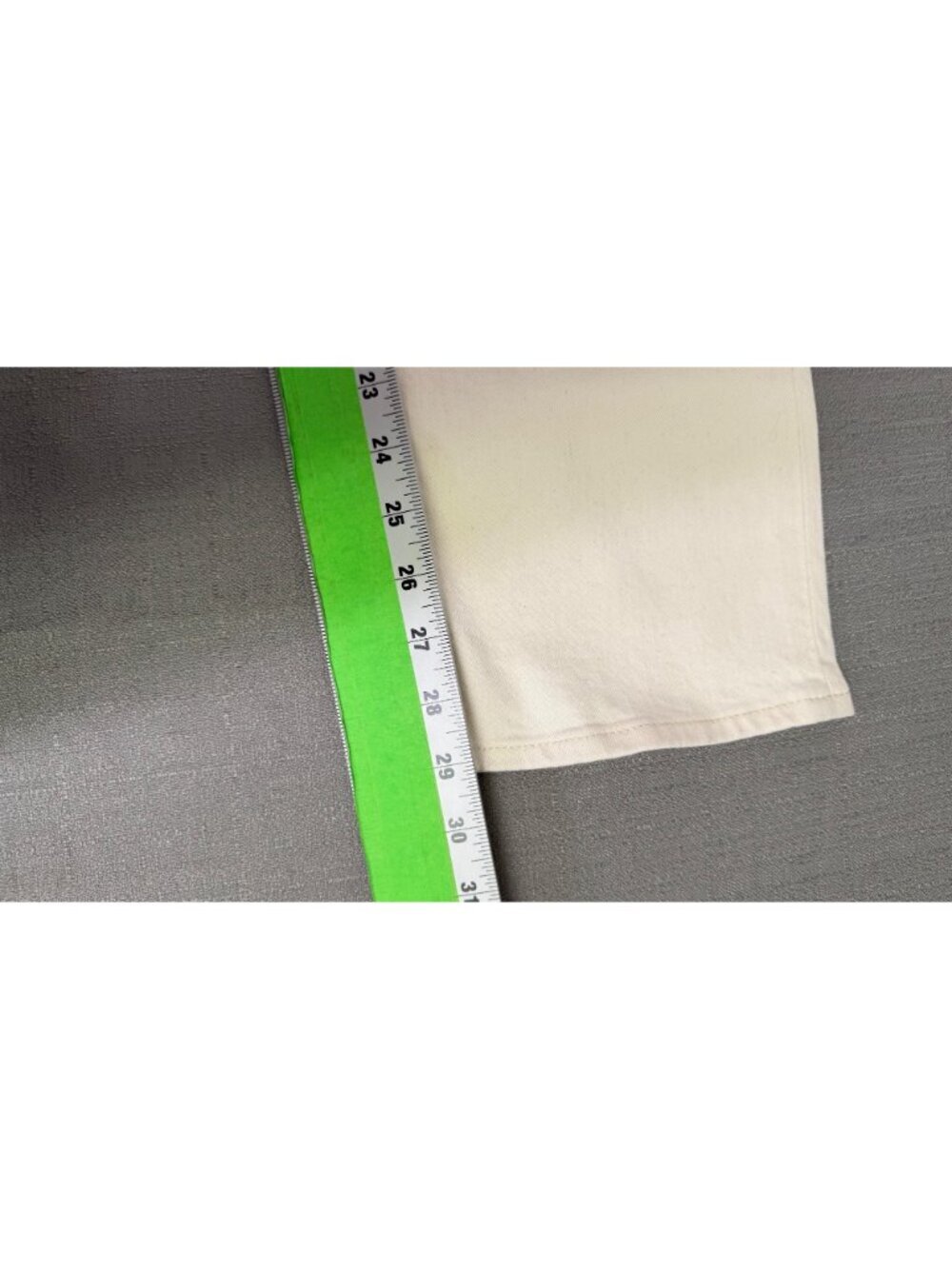 Madewell The Longline Straight Jean Cream Vintage Canvas Size 27 Stretch - Picture 15 of 16